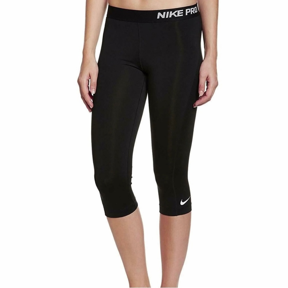 Nike Pro Core Combat Womens Compression Cropped Capri Leggings Black Size XS